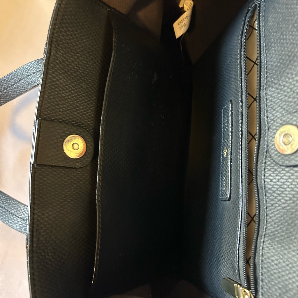 ANTONIO MELANI Black Leather Tote with Gold Accent - Picture 3 of 3